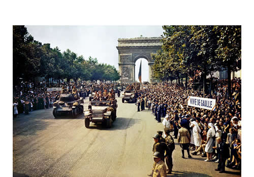 desfile durante la liberación de pais